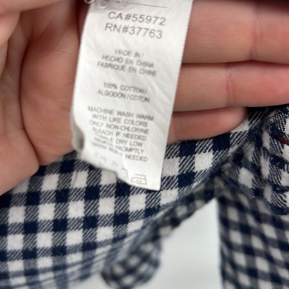 C&C California gingham navy blue and white check button top size medium - Picture 4 of 6